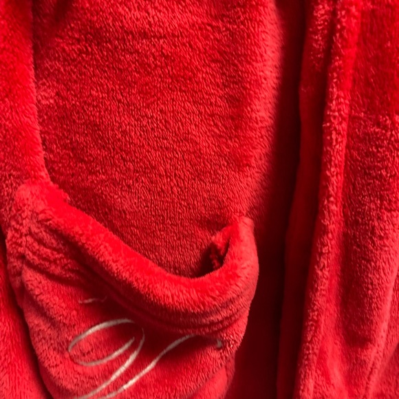 Victoria Secret red fleece kimono red robe M/L - Picture 3 of 4